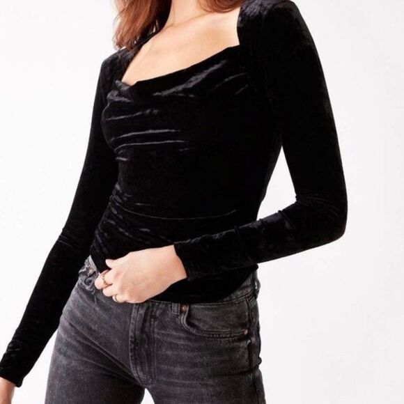 FREE PEOPLE Perfect Date Cowl Neckline Long Sleeves Top - Picture 1 of 9